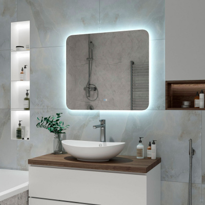 Зеркало с подсветкой Burzhe 800x700 открытая подсветка, антизапотевание ЗЛП2289 Continent фото в интернет-магазине Русалия