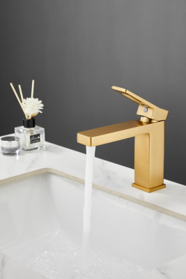 Смеситель для раковины HAIBA цвет: золотой (HB10732-5) фото в интернет-магазине Русалия