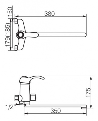 Смеситель для ванны Grazia Cromo VR.GRA-3505.CR Veragio фото в интернет-магазине Русалия