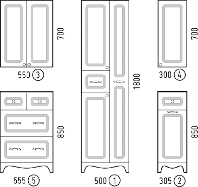Комод "Классика 55" Corozo фото в интернет-магазине Русалия