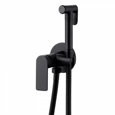 Смеситель ABBER Weiss Insel AF8025B с гигиеническим душем, черный матовый фото в интернет-магазине Русалия