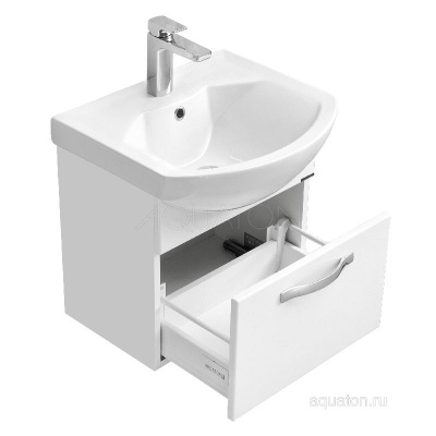 Тумба под раковину AQUATON Ария 50 подвесная белый 1A140301AA010 фото в интернет-магазине Русалия