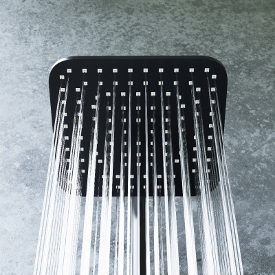 D0712020 Norma душевая система с квадратными лейками, черная фото в интернет-магазине Русалия