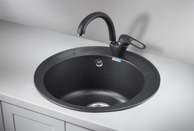 Кухонная мойка GRANULA Standart (4802, ЧЁРНЫЙ) фото в интернет-магазине Русалия