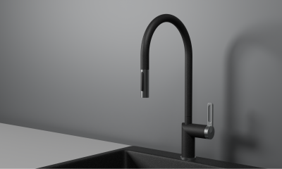 Смеситель для кухни GRANULA с выдвижным изливом (8172, ЧЕРНЫЙ) фото в интернет-магазине Русалия