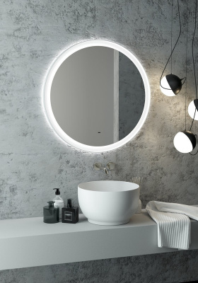 Зеркало с подсветкой Planet White d800 бесконтактный овальный сенсор ЗЛП691 Continent фото в интернет-магазине Русалия