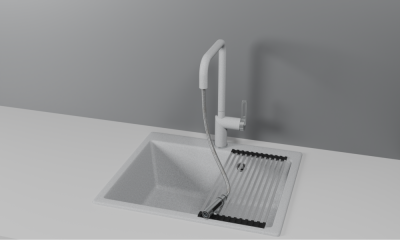 Смеситель для кухни GRANULA с выдвижным изливом (8173, БАЗАЛЬТ) фото в интернет-магазине Русалия