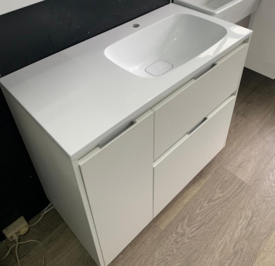 Тумба с раковиной Барселона 90 напольная ПРАВАЯ Style Line фото в интернет-магазине Русалия