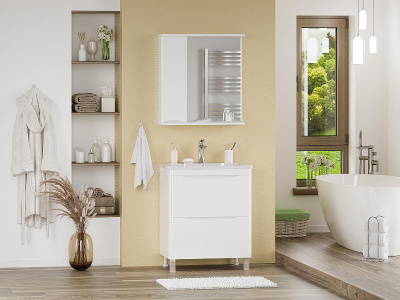 Зеркальный шкаф Атлантик 70 левый П-Атл-4070-010Л Misty фото в интернет-магазине Русалия