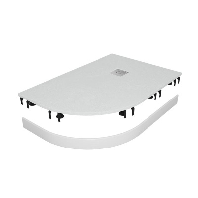 Каменный душевой поддон асимметричный RGW ST/AR-W Белый (Комплект)  900x1200 фото в интернет-магазине Русалия