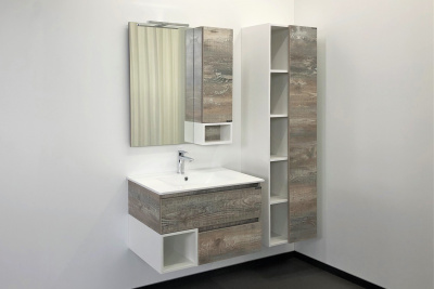 COMFORTY. Зеркало-шкаф "Турин-75" дуб бежевый фото в интернет-магазине Русалия