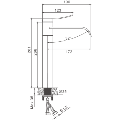 Смеситель для раковины BELZ сатин (B11812-1) фото в интернет-магазине Русалия