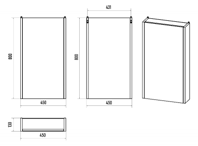 Зеркальный шкаф Ива 45 правый П-Ива04045-01П Misty фото в интернет-магазине Русалия