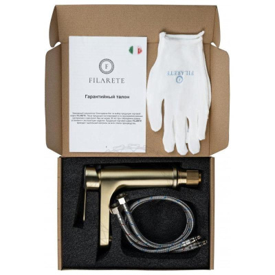 Смеситель для раковины FILARETE Retta FL5030MG, матовое золото фото в интернет-магазине Русалия