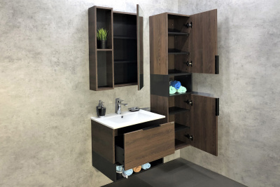 COMFORTY. Зеркало-шкаф "Франкфурт-60" дуб шоколадно-коричневый фото в интернет-магазине Русалия