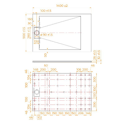 Душевой поддон прямоугольный RGW TUS-W Белый 90x140, стеклокомпозит фото в интернет-магазине Русалия