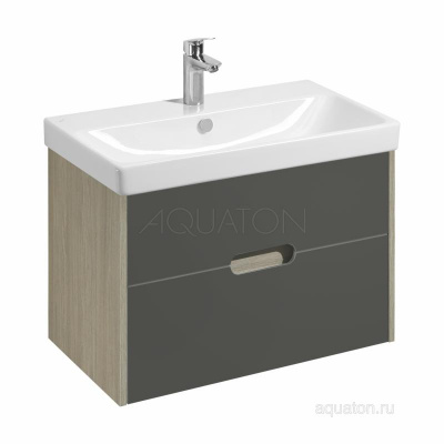 Тумба под раковину AQUATON Оливия 80 грей, дуб ойстер 1A283101OLUG0 фото в интернет-магазине Русалия