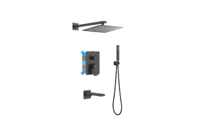 Set 4 в 1 душевой комплект AQUATEK, матовый черный AQ1473MB ЛИРА фото в интернет-магазине Русалия