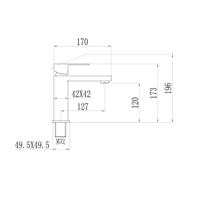 Смеситель для раковины Fmark FS8701Q, графит фото в интернет-магазине Русалия