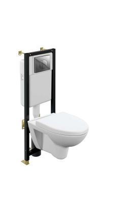 Комплект PARVA CO DPL EO инсталляция BLACK кнопка LEON пластик хром глянцевый A64229 Cersanit фото в интернет-магазине Русалия