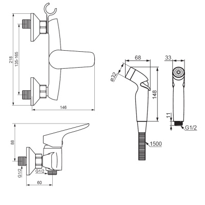 778000000 Jupiter смеситель с гигиеническим душем, хром фото в интернет-магазине Русалия