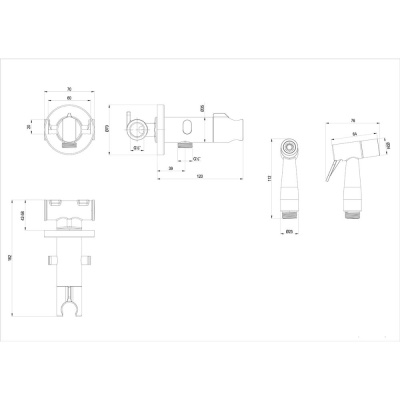 Смеситель DECOROOM DR25 с гигиеническим душем, встраиваемый (DR25062) фото в интернет-магазине Русалия