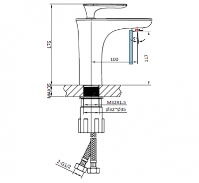 Смеситель для раковины AltroBagno Aperto 0120 NeOp AltroBagnoAperto0120NeOp фото в интернет-магазине Русалия