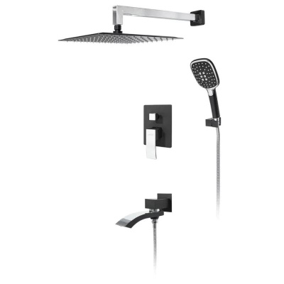 Душевая система встраиваемая Hansberge H6077BC, черный/хром фото в интернет-магазине Русалия