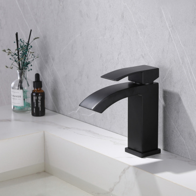 Смеситель ABBER Wasserfall AF8610B для раковины, черный матовый фото в интернет-магазине Русалия