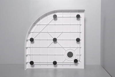 Душевой поддон SMC 80х80 полукруг TRAY-SMC-R-80-550-150-W Cezares фото в интернет-магазине Русалия