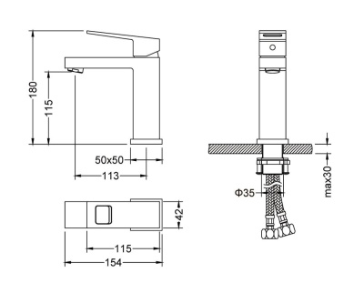 Смеситель для раковины Timo Briana (7161/00F) фото в интернет-магазине Русалия