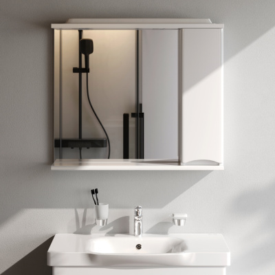 M80MPR0801WG Like, зеркало, частично-зеркальный шкаф, 80 см, с подсветкой, правый, белый, глянец, шт Am.Pm фото в интернет-магазине Русалия