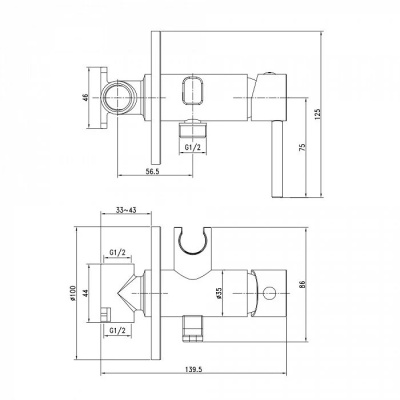 Смеситель гигиенический душ IDDIS Axes (003SBR0i08) фото в интернет-магазине Русалия