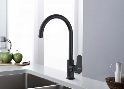 Смеситель для кухни AQUATEK, матовый черный AQ1282MB ОБЕРОН фото в интернет-магазине Русалия