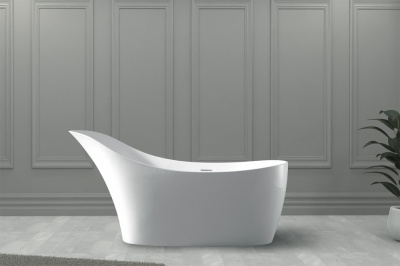 Ванна из искусственного камня ABBER Stein AS9618 белая матовая 169х75х88 см фото в интернет-магазине Русалия