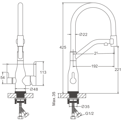 Смеситель для кухни BELZ цвет: черный (B78815-7) фото в интернет-магазине Русалия