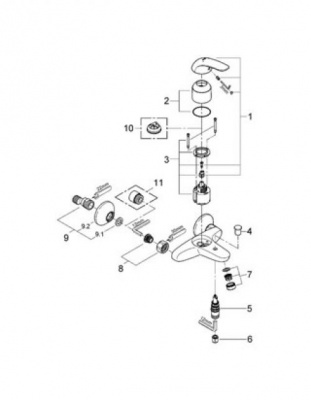 Смеситель для ванны Euroeco 32743000 Grohe фото в интернет-магазине Русалия