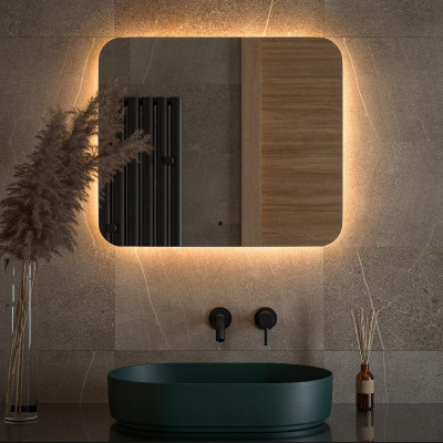 Зеркало  с LED-подсветкой настенное OPTI DEFESTO 70x60 см, DF 2816RH фото в интернет-магазине Русалия