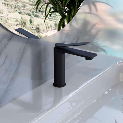 Смеситель для раковины Verse VBF-2VE1MB однорычажный, матовый черный Vincea фото в интернет-магазине Русалия