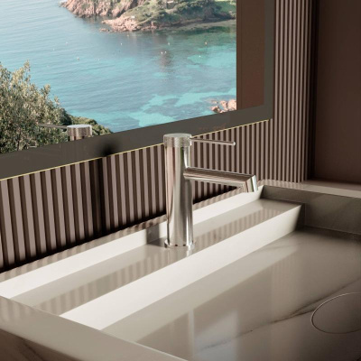 Смеситель для раковины Rim VBF-2RM1CH однорычажный, хром Vincea фото в интернет-магазине Русалия