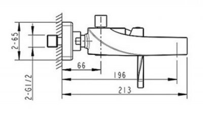 Смеситель для ванны Wave F674108C-01 Bravat фото в интернет-магазине Русалия