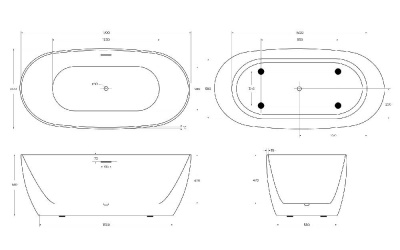 Акриловая ванна BELBAGNO BB415-1700-800 фото в интернет-магазине Русалия