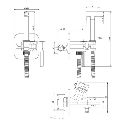 Смеситель Lemark Solo с гигиеническим душем, встраиваемый (LM7173C) фото в интернет-магазине Русалия