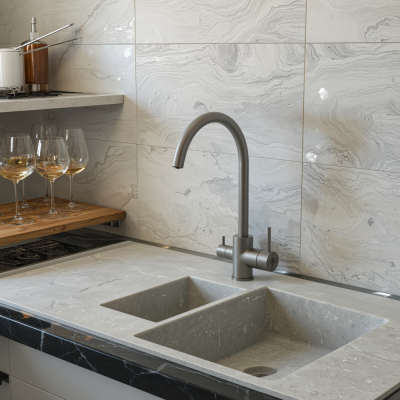 Смеситель для кухонной мойки с фильтром RUSH графит (SUS9035-37Grey) фото в интернет-магазине Русалия