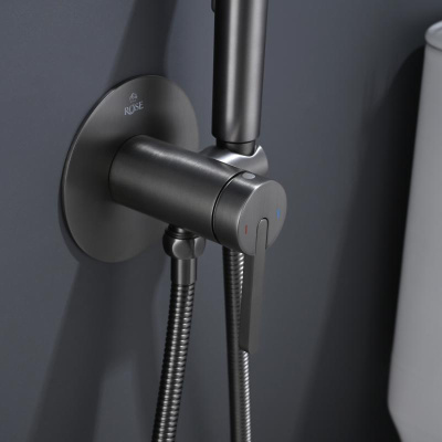 Гигиенический душ со смесителем Rose R235T, оружейная сталь фото в интернет-магазине Русалия