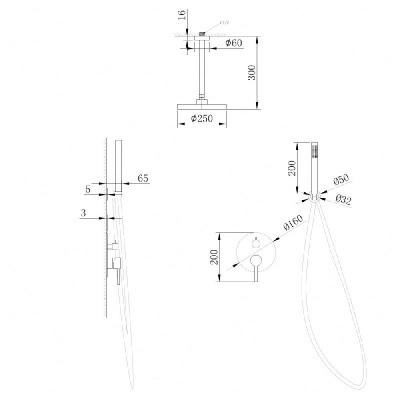 Душевая система ABBER Emotion AF8821G скрытого монтажа без излива, золото матовое фото в интернет-магазине Русалия