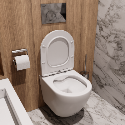 Унитаз TICINO Aria MW ТЕРМООБЖИГ (не плёнка) подвесной безободковый белый матовый Ceruttispa CT8917 (485х365х350) фото в интернет-магазине Русалия