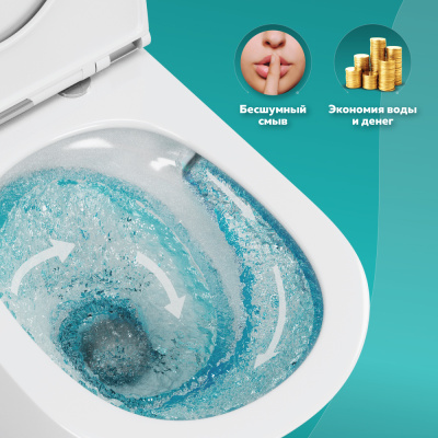 Унитаз TOWLT190301 торнадо с бачком OWLT190301/2 Vind Cirkel-GL с сиденьем микролифт OWL фото в интернет-магазине Русалия