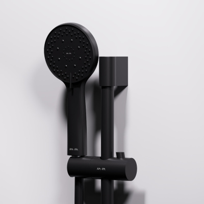 W94C-403-090BT X-Joy Square кабина душевая  90x90,  профиль мат.черный, стекло прозрачное Am.Pm фото в интернет-магазине Русалия