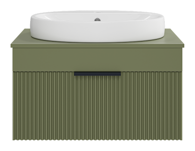 Тумба Enfida 70 подвесная (зеленая) с раковиной Ekokerama Doppia 65 Brevita фото в интернет-магазине Русалия
